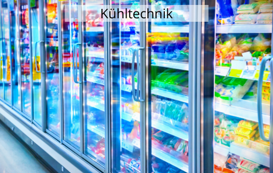 Lange Reihe von Kühlschränken