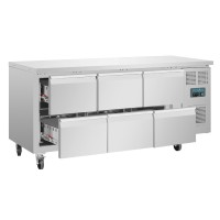 Polar Serie U GN-Kühltisch mit 6 Schubladen 465L
