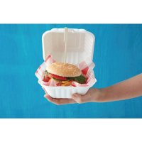 Fiesta Compostable kompostierbare Zuckerrohr Burgerboxen 14,9cm (500 Stück)