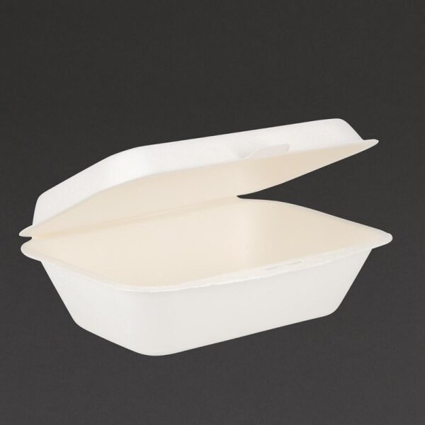 Fiesta Compostable Kompostierbare Zuckerrohr Klappdeckelbehälter 18,2Cm