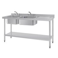 Vogue Spüle Doppelspüle Abtropffläche Rechts 150Cm
