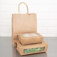 Fiesta Recycelbare Salatbox mit PET-Fenster 1600ml (Packung mit 100 Stück)