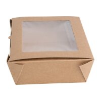 Fiesta Recycelbare Salatbox mit PET-Fenster 1600ml (Packung mit 100 Stück)