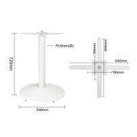 Bolero Tischfuß rund aus Gusseisen in weiß Ø580mm