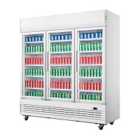 Polar Kühlschrank mit 3 Glastür und Werbekasten 1300 Liter