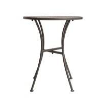 Bolero Runder Bistrotisch In Schlankem Design Stahl Grau 60Cm