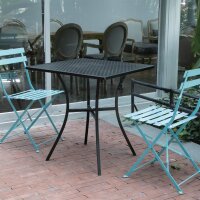 Bolero Bistrotisch quadratisch in schlankem Design aus schwarzem Stahl  700mm