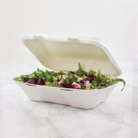 Vegware Kompostierbare Einweg Menüboxen Mit Klappdeckel Aus Bagasse 22,8Cm