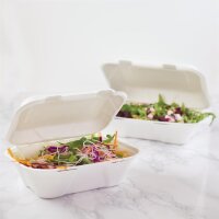 Vegware Kompostierbare Einweg Menüboxen Mit Klappdeckel Aus Bagasse 22,8Cm