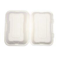 Vegware Kompostierbare Einweg Menüboxen Mit Klappdeckel Aus Bagasse 22,8Cm