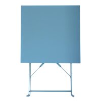 Bolero Stahltisch Perth quadratisch in azurblau im Gehwegstil 600x600x710mm