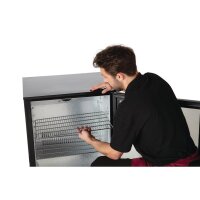 Bar Cooler mit 128 Liter - LED-Innenbeleuchtung, abschließbar, schwarz