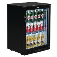 Bar Cooler mit 128 Liter - LED-Innenbeleuchtung, abschließbar, schwarz