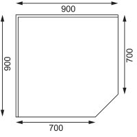 Vogue Arbeitsecktisch Aufkantung, Regalboden 900x700x960mm