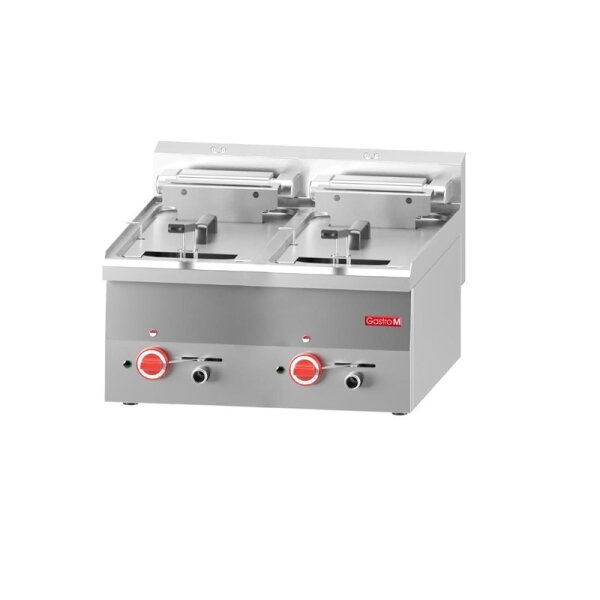 Gastro M Fritteuse 2x10 Liter - Edelstahl, Ablasshahn, 15 kW