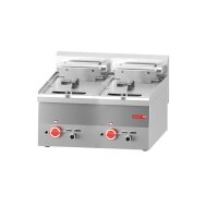 Gastro M Fritteuse 2x10 Liter - Edelstahl, Ablasshahn, 15 kW