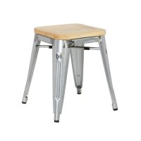 Bolero Bistro Stuhl aus verzinktem Stahl mit Holzsitz (4...