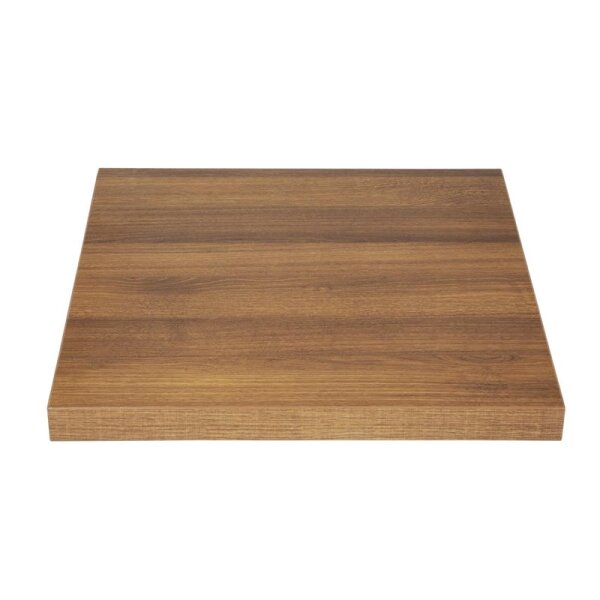 Bolero Tischplatte quadratisch in Eiche rustikal und 600x600x48mm