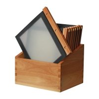Securit Menümappen mit Holzbox schwarz A4 (20 Stück)