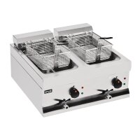 Elektro Doppelfritteuse 18 Liter - Tischgerät Edelstahl, 230V