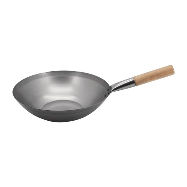 Vogue Wok Aus Stahl Mit Flachem Boden 330Mm