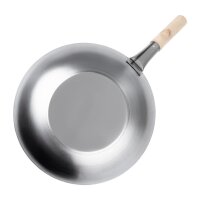 Vogue Wok milder Stahl flacher Boden 35,6(Ø)cm