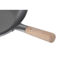 Vogue Wok milder Stahl flacher Boden 35,6(Ø)cm