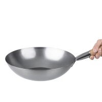 Vogue Wok milder Stahl flacher Boden 35,6(Ø)cm