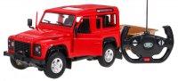 Land Rover Defender rot RASTAR Modell 1:14 Ferngesteuertes Geländefahrzeug + 2,4 GHz Fernbedienung + Anhänger
