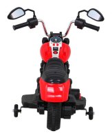 Batteriebetriebener Motorhacker V-Max für Kinder Rot + Melodien Hupe + Licht + Stützräder