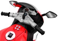 R1 Elektro-Superbike für Kinder Rot + Stützräder + Hupe + LED-Leuchten
