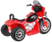 Batteriebetriebenes Chopper-Motorrad für Kinder, Rot + 3 Räder + Sounds + LED-Lichter