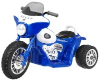 Batteriebetriebenes Chopper-Motorrad für Kinder, Blau + 3 Räder + Sounds + LED-Lichter
