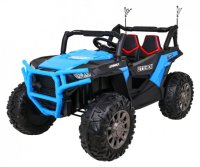Buggy Racer für Kinder Blau + Allradantrieb + Fernbedienung + Freistart + Gepäckträger + EVA + LED MP3