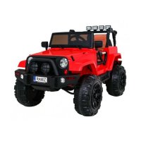 All-Terrain-Batterieauto für Kinder, roter Jeep-Offroader + Fernbedienung + Licht und Sound