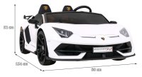 Lamborghini SVJ DRIFT für 2 Kinder Weiß + Driftfunktion + Fernbedienung + MP3-LED + Free Start