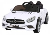 Mercedes Benz AMG SL65 S elektrisch für Kinder Weiß + Fernbedienung + Audio-LED + Öko-Leder + EVA + Free Start