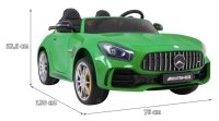 Mercedes-Benz GT R für Kinder, grüne Lackierung, Allradantrieb, Lüftungsschlitze, Fernbedienung, EVA, MP3-LED