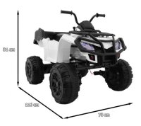 Quad XL batteriebetriebenes ATV für Kinder Weiß + 4x4-Antrieb + Gepäckraum + Free Start + EVA + Audio-LED