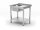 Profi Edelstahl-Waschtisch mit Ablage links – 800x600x850 mm, zur Selbstmontage