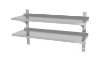 Verstellbares Doppel-Wandregal mit zwei Stahlschienen, HENDI, 800x300x(H)600mm