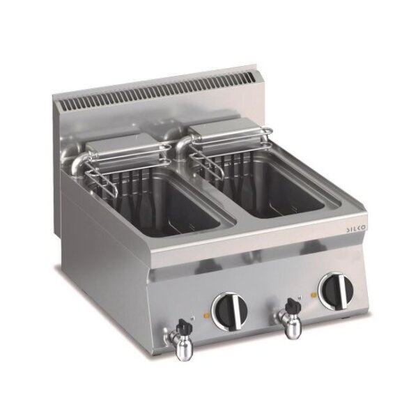 KBS Elektro Fritteuse 20 Liter -Tischgerät mit 2x10L Becken, 400V, 12 kW