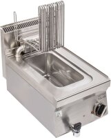 Elektro Fritteuse 10 Liter - Edelstahl mit Ablasshahn, 400V, 6 kW
