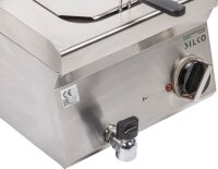 Elektro Fritteuse 10 Liter - Edelstahl mit Ablasshahn, 400V, 6 kW