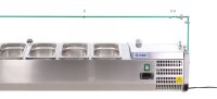 KBS Kühlaufsatz mit geradem Glasaufbau 1500x395x435 mm GN 1/3 steckerfertig 230V