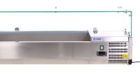 KBS Kühlaufsatz mit geradem Glasaufbau 1500x395x435 mm GN 1/3 steckerfertig 230V