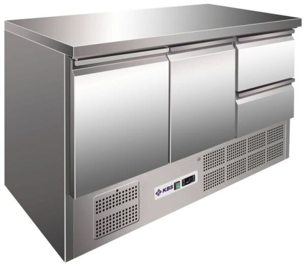 KBS Kühltisch 1370x700x875 mm 2 Türen 2 Schubladen Steckerfertig 230V 0,235 kW
