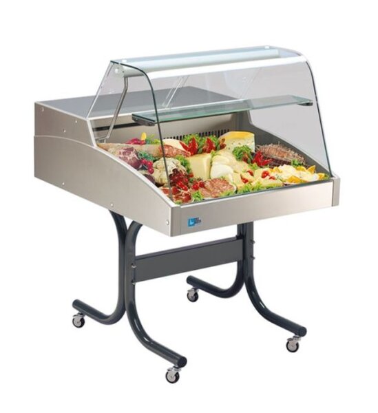 KBS Kühlvitrine 1256x939x530 mm mit geradem Glasaufbau Rückschiebescheiben