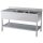 KBS Spültisch 1600x600x850 mm mit Aufkantung 2 Becken rechts mit Grundboden