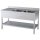 KBS Spültisch 1600x700x850 mm mit Aufkantung 2 Becken rechts mit Grundboden